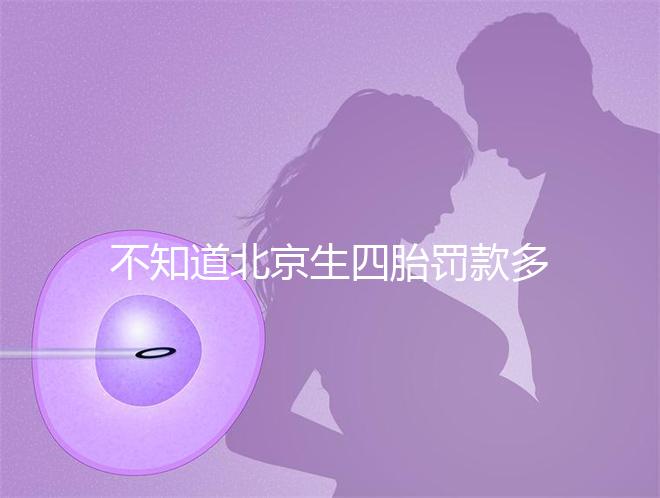 不知道北京生四胎罰款多少錢快收，社會保障能否報銷早知道